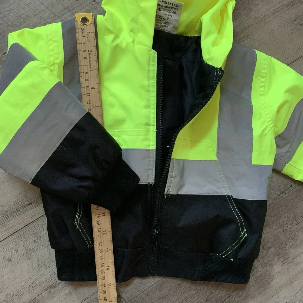 Kids  Hoodie Hi-Visibility Zip-Up Safety Jacket Size 2Y-3Y Boys Or Girls